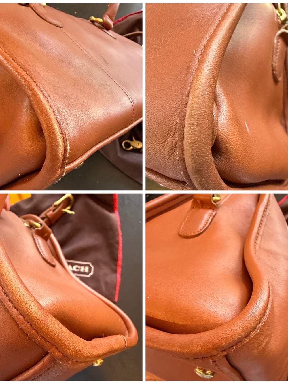 Vintage Coach Beaumont Satchel 9871 British Tan USA '98 Leather Strap Hangtag - Picture 12 of 16